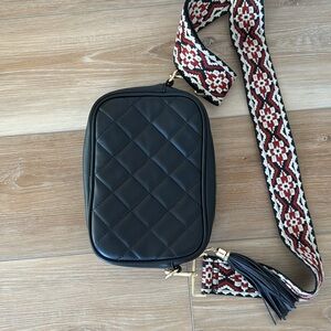 Black Quilted Cross Body Bag